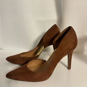 Elegant Brown Suede Heels